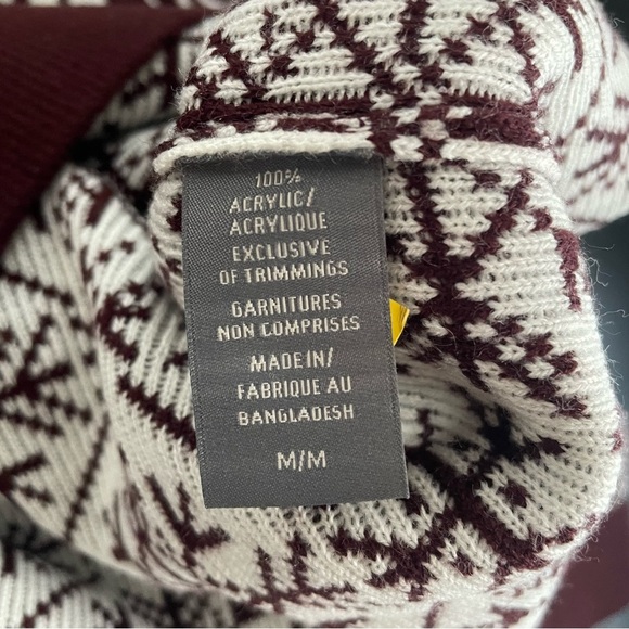 NWOT Denver Hayes Ski Knit Pullover Sweater Grandpa Burgundy Mens Size Medium - Picture 8 of 8